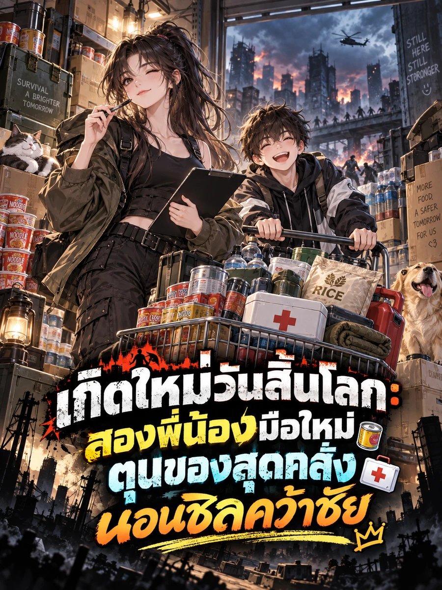 (จบแล้ว) เกิดใหม่วันสิ้นโลก: สองพี่น้องมือใหม่ตุนของสุดคลั่ง นอนชิลคว้าชัย