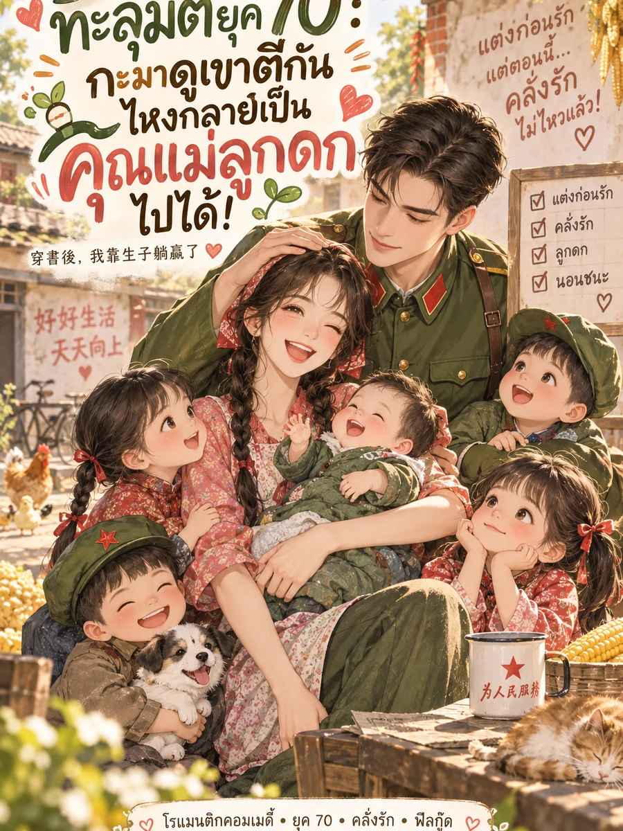 [จบแล้ว] ทะลุมิติยุค 70 : กะมาดูเขาตีกัน ไหงกลายเป็นคุณแม่ลูกดกไปได้!