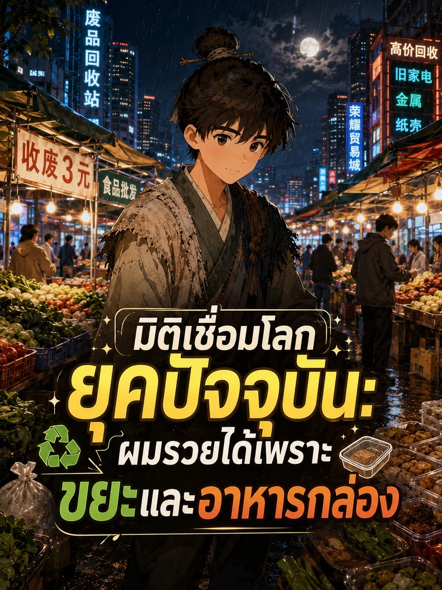 [ จบ ] มิติเชื่อมโลกยุคปัจจุบัน: ผมรวยได้เพราะขยะและอาหารกล่อง