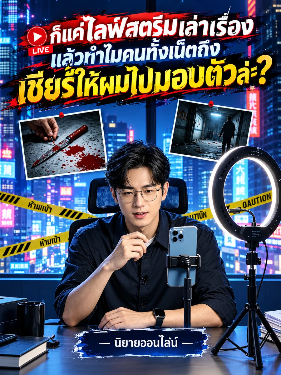 "ก็แค่ไลฟ์สตรีมเล่าเรื่อง แล้วทำไมคนทั้งเน็ตถึงเชียร์ให้ผมไปมอบตัวล่ะ?"