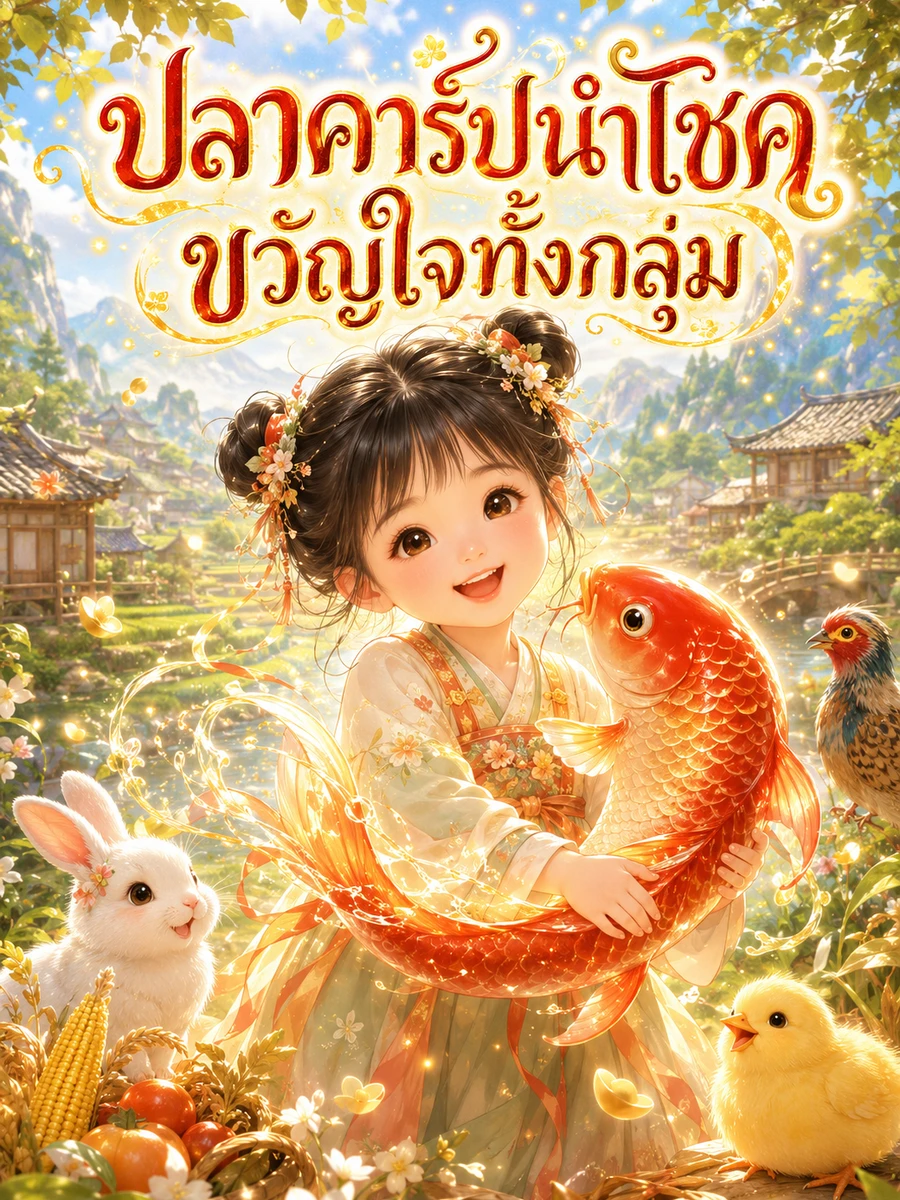 ปลาคาร์ปนำโชคขวัญใจทั้งกลุ่ม