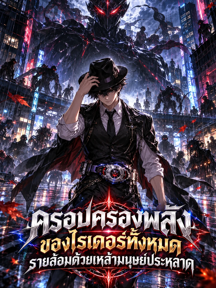 ครอบครองพลังของไรเดอร์ทั้งหมด รายล้อมด้วยเหล่ามนุษย์ประหลาด